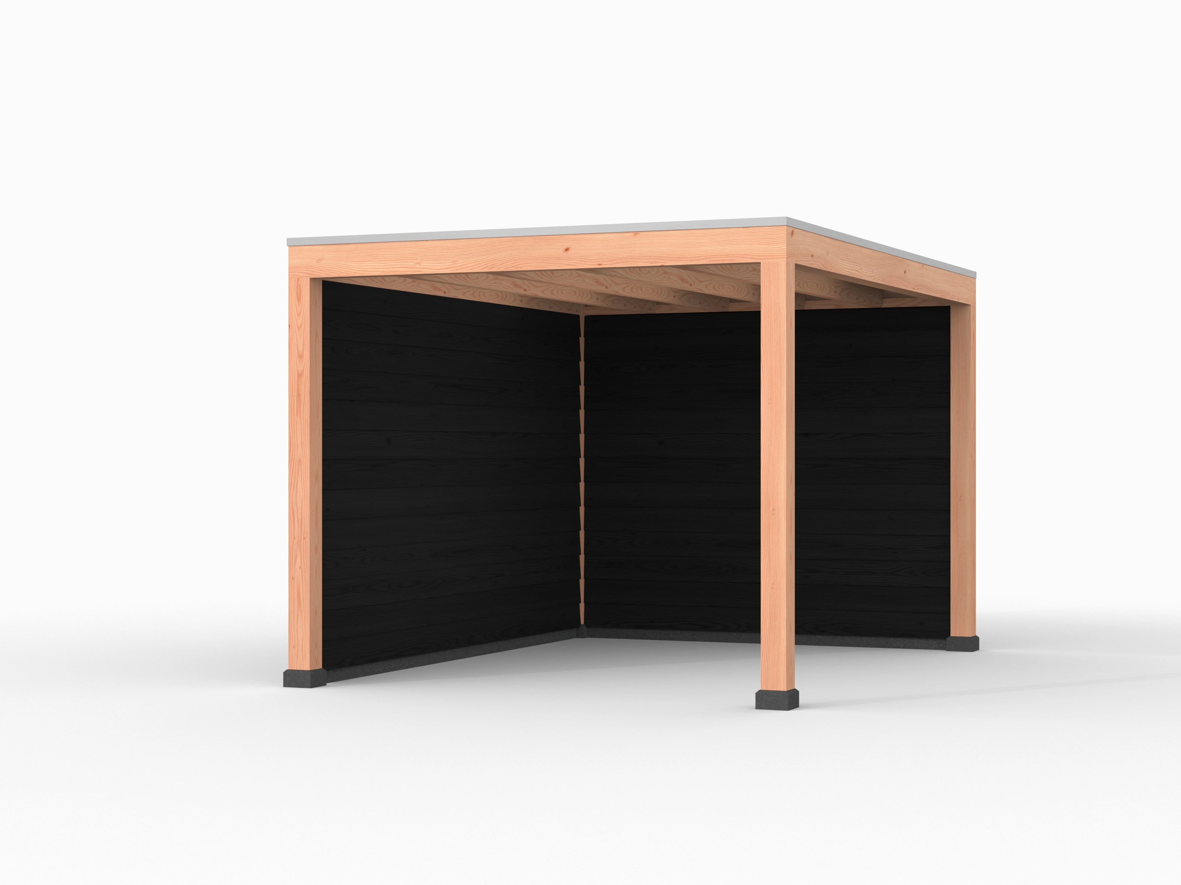 Douglas overkapping, 300 x 400, met achterwand en zijwand, Westwood Elegant zwart - Afbeelding 1